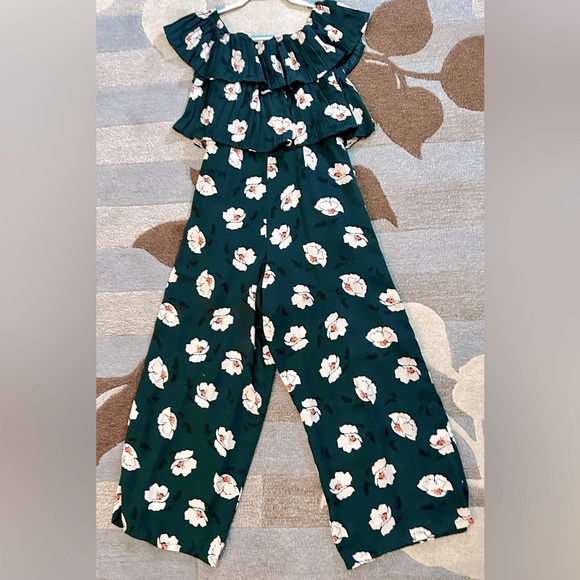 Anthropologie|J.O.A. Malik Magnolia Off Shoulder Tiered Bodice Juniper Jumpsuit - Picture 2 of 7